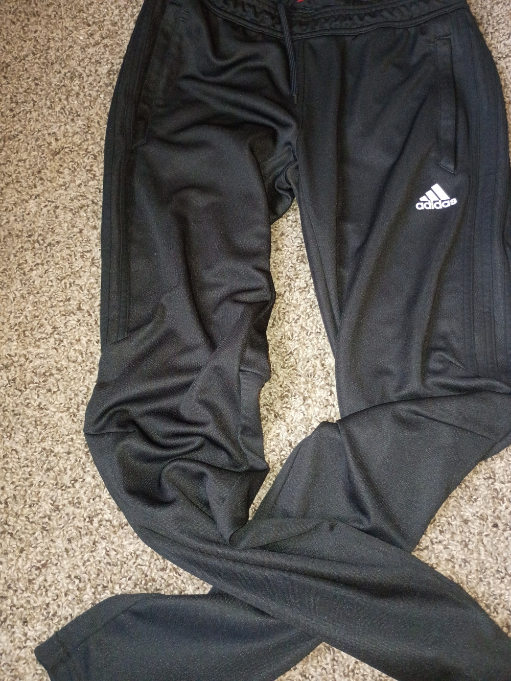 adidas Kids Black Athletic Joggers with White Logo